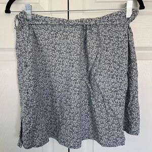 Brandy Melville Blue and White Floral Wrap Mini Skirt OS